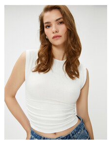 Koton Şahika Ercümen X Cotton - Sleeveless, Pleated T-Shirt.