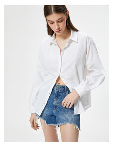 Koton Oversize Shirt Long Sleeve Classic Collar Cotton