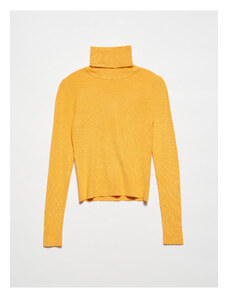 Dilvin 10225 Turtleneck Sweater-mustard