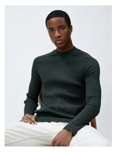 Koton Knitwear Sweater Textured Crew Neck Slim Cut