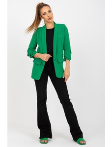 MladaModa Elegantní sako s nařasenými rukávy model 52014 tmavě zelené