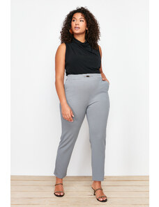 Trendyol Curve Gray Cigarette Accessory Detailed Knitted Trousers