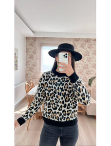 Laluvia Leopard Pattern Knitwear Sweater