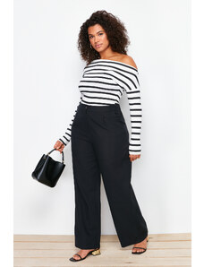 Trendyol Curve Black High Waist Wide Leg Woven Trousers