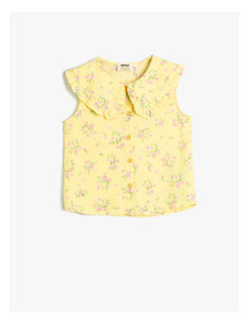 Koton Shirts are Sleeveless, Wide, Baby Collar Floral