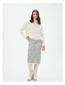 Koton Midi Knitwear Skirt Normal Waist