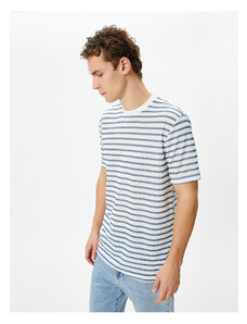 Koton Men's T-shirt 4sam10077hk Blue Striped