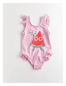 LC Waikiki Crew Neck Printed Swimsuit for Baby Girl