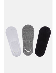 Avva Men's Gray 3-packs Flat Footwear Socks