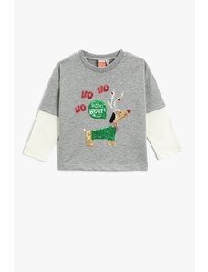 Koton Baby Boy Gray Melange Pattern T-Shirt