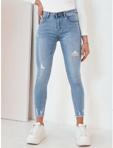 BASIC SVĚTLE MODRÉ STYLOVÉ SKINNY DŽÍNY AMBEL Denim vzor