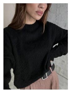 Laluvia Black Brand Model Soft Knitwear Sweater