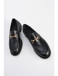 Marjin Women's Loafer Buckled Casual Shoes Asin Black