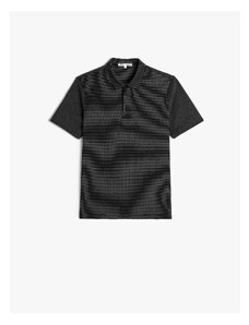 Koton Polo Neck T-Shirt Short Sleeve Buttoned Textured