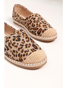 Shoeberry Women's Yurry Leopard Linen Espadrilles