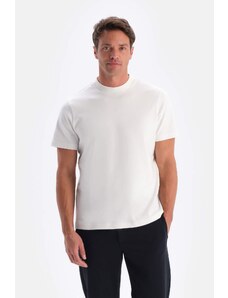 Dagi White Silk Finish Interlock Crew Neck T-Shirt