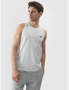 4F Pánský hladký tank top regular - bílý