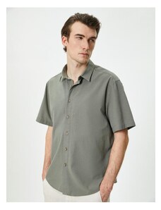 Koton Summer Shirt with Short Sleeves, Classic Collar With Buttons