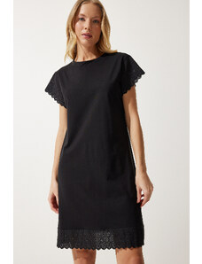 Happiness İstanbul Women's Black Scalloped Knitted Dress