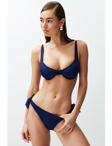 Trendyol Navy Blue Tie-Up Brazilian Bikini Bottom