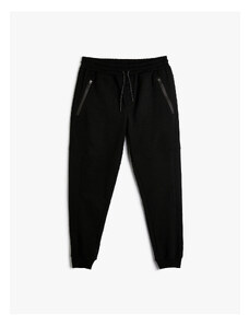 Koton Jogger Sweatpants With Lace-Up Waist, Zipper Pocket Detailed.