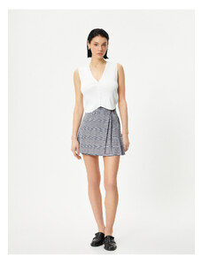 Koton Pleated Mini Skirt Buttoned Normal Waist