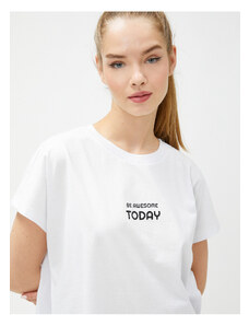 Koton Cotton Sports T-Shirt with Slogan Print