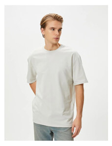 Koton Basic T-Shirt Crew Neck Off Shoulders Short Sleeve Cotton