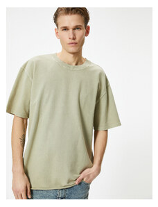 Koton Oversize T-Shirt Washed Crew Neck Short Sleeve