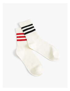 Koton 2-Piece College Socks Set with Stripe Detail