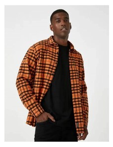 Koton Men's Clothing Shirt 3wam60007hw Orange Plaid