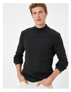 Koton Basic Sweater Knitwear Half Turtleneck Textured Long Sleeve