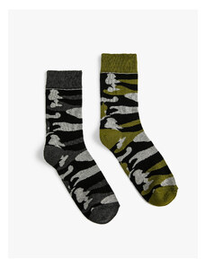 Koton Set of 2 Multi Color Camouflage Socks