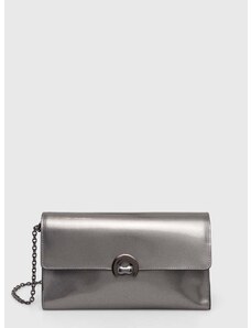 Kožená kabelka Coccinelle šedá barva