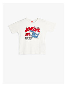 Koton T-Shirt Short Sleeve Crew Neck Shark Printed Cotton