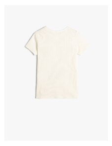 Koton Anime Printed Crop T-Shirt Short Sleeve Cotton