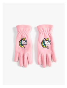 Koton Unicorn Embroidered Fleece Gloves
