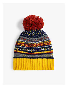 Koton Knitwear Beanie Patterned Multicolored Pompom Detailed