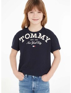 Bavlněné tričko Tommy Hilfiger tmavomodrá barva