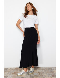 Trendyol Black Fish-Shaped Flexible Maxi Skirt