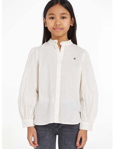 Dětská bavlněná košile Tommy Hilfiger béžová barva