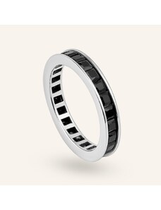 SilveAmo Stříbrný prsten s černými kubickými zirkony po celém obvodu 51