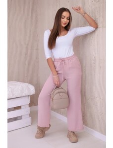 MladaModa Široké kalhoty se šněrováním v pase model 6695A pudrově růžové
