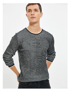 Koton Knitwear Sweater Crew Neck Textured Slim Fit Long Sleeved