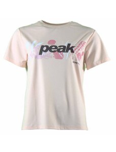 Peak peak round neck t shirt powder rose