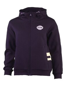 Peak peak knitting hoodie zipper-opened jacket black