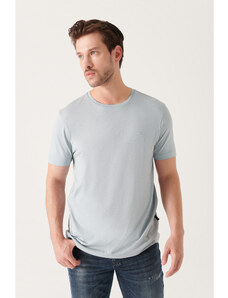 Avva Men's Gray Ultrasoft Crew Neck Plain Regular Fit Modal T-shirt