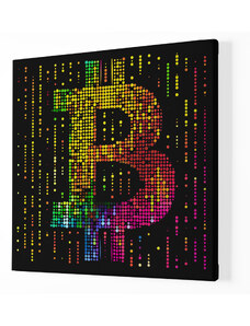 Obraz na plátně - Bitcoin barevné tečky FeelHappy.cz