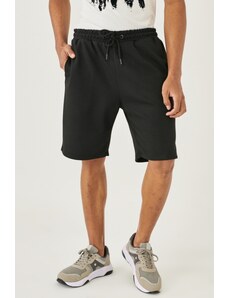 AC&Co / Altınyıldız Classics Men's Black Standard Fit Daily Comfortable Sports Knitted Shorts