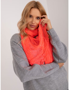 Fashionhunters Fluo růžový dámský šátek s aplikacemi